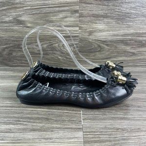Tory Burch Black Reese Ballet Flats Women's Shoes Size 5.5
